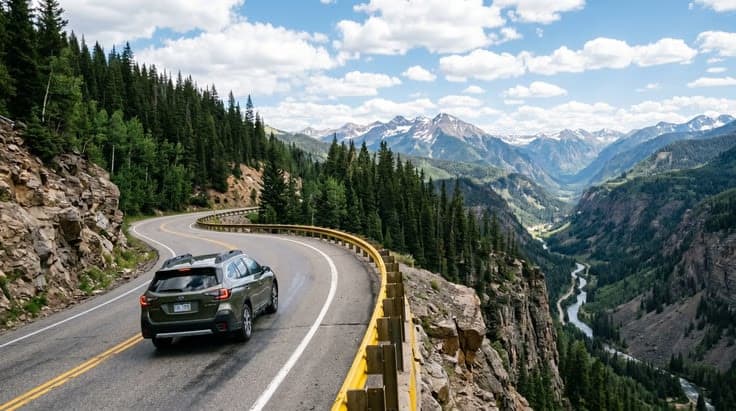 Navigating steep and winding Colorado mountain roads, a key skill for the colorado driver's license test