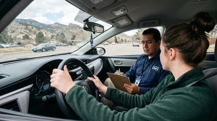 Meeting the minimum score of 80 percent on the colorado road test requires focus and awareness