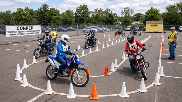 CONREP Connecticut motorcycle rider course skills practice