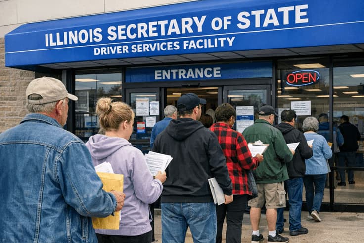 Illinois SOS facility where drivers take the Illinois driving exam
