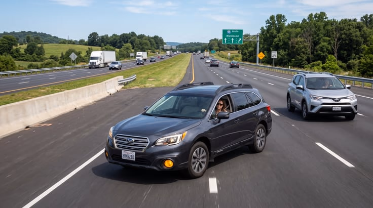 Driver keeps right when divided highway ends sign appears