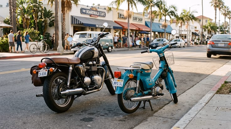 M1 license California covers motorcycles and motorized scooters while M2 covers mopeds and motorized bicycles
