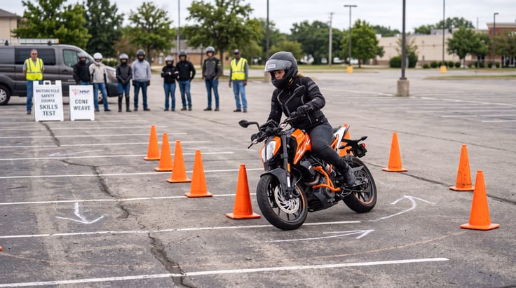 Michigan motorcycle safety course waiver skills test cone weave