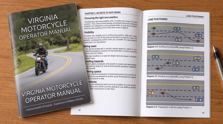 Virginia motorcycle operator manual and motorcycle knowledge test topics