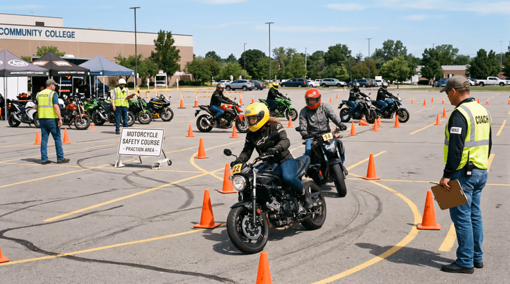 Virginia Rider Training Program motorcycle course practice