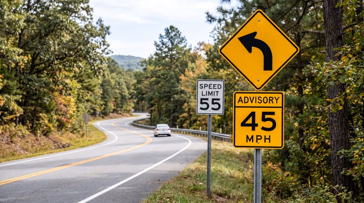 Advisory speed sign vs speed limit sign meaning and rules