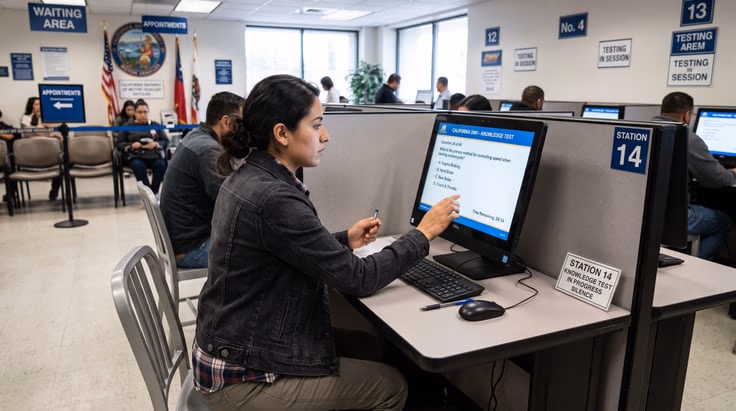 California DMV motorcycle written test multiple choice terminal