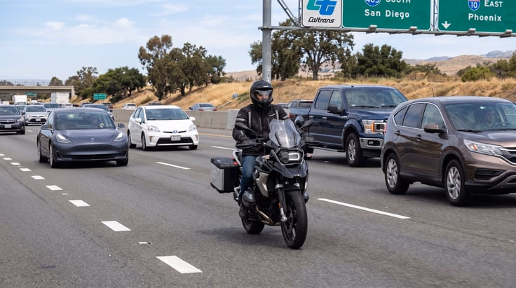 Legal lane splitting on California motorcycle written test