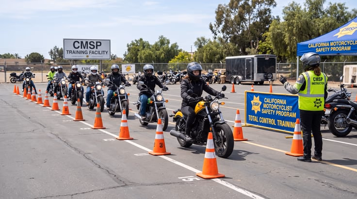 CMSP California motorcycle training course riding exercise
