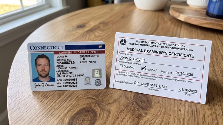 Connecticut CDL requirements and DOT medical card