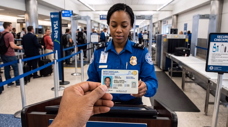 Michigan REAL ID compliant driver's license for domestic flights