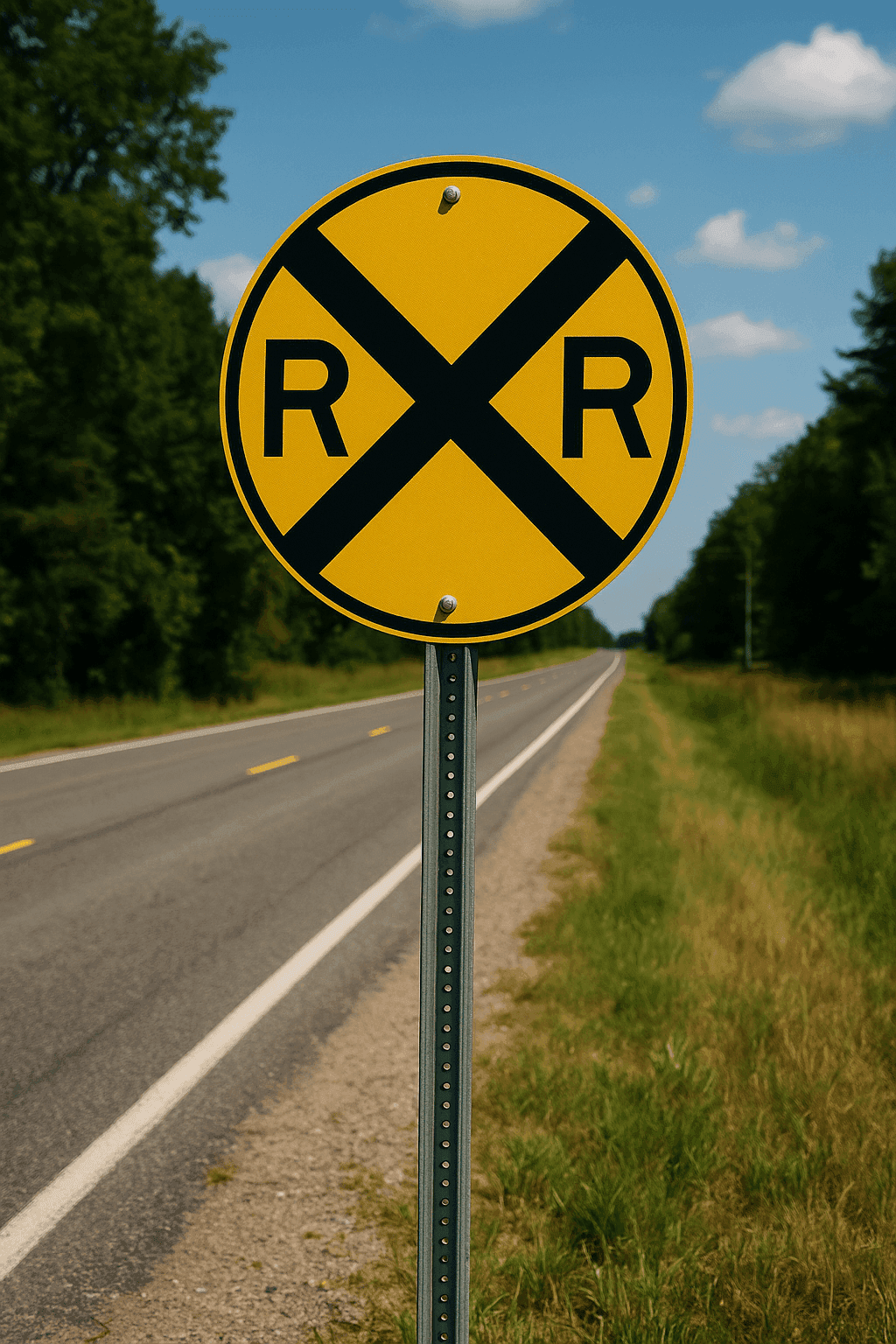 Rail road crossing sign
